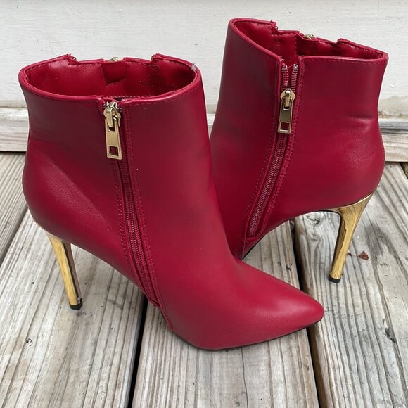 Catherine Malandrino Shoes - CATHERINE Catherine Malandrino Red Stiletto Ankle Boots Size 9